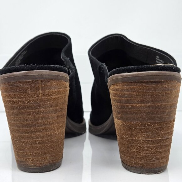 Splendid Womens 9 Suede Mules Roxana Pointed Toe Clog Chunky Block Heels Boho - Picture 5 of 11